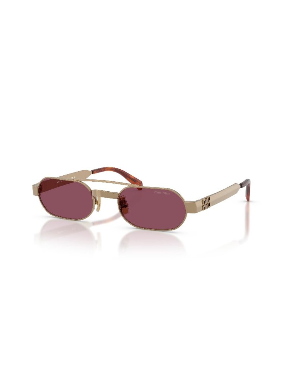 New Miu Miu Women's Sunglasses Silver Purple Lens Metal Frame MU B52S 7OE30Y 52